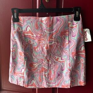 Love on a Hanger Pink and Red Mini Skirt